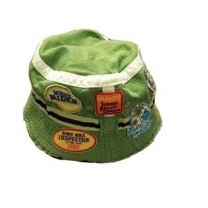 The Children's Place Sun Bucket Hat Raw Edges Surfer Shark Beach Green